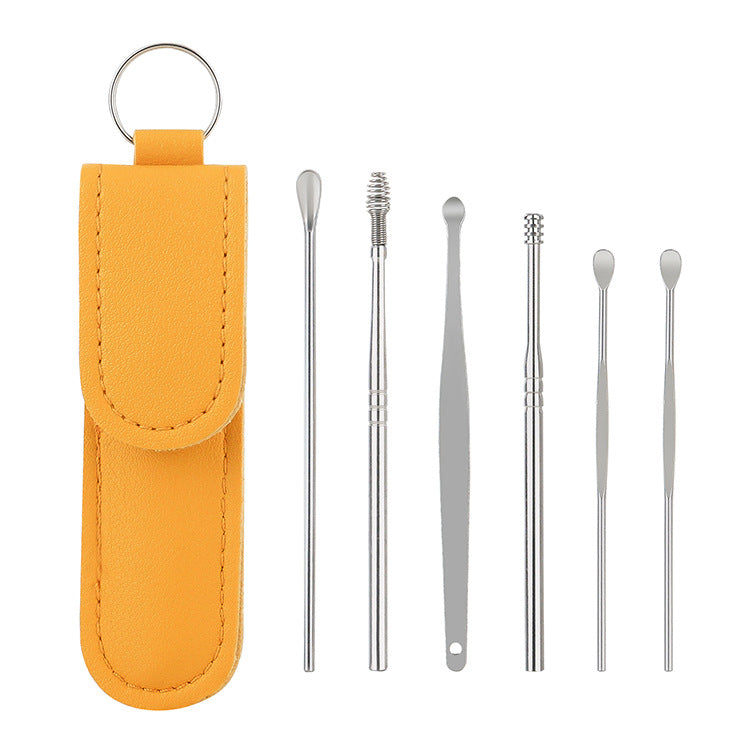 Buy One Get one Free 6 PCS Ear Cleaner Tool & Ear Wax Cleaning Kit with Leather Case