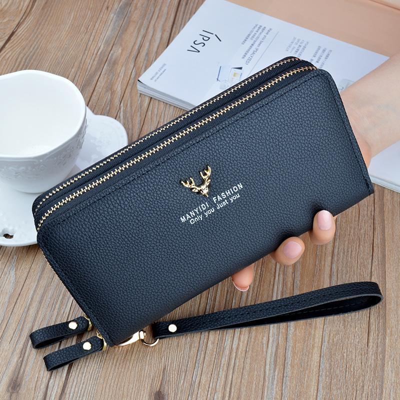 Large Capacity High Quality Wallet with Double Zipper Phone Wallet