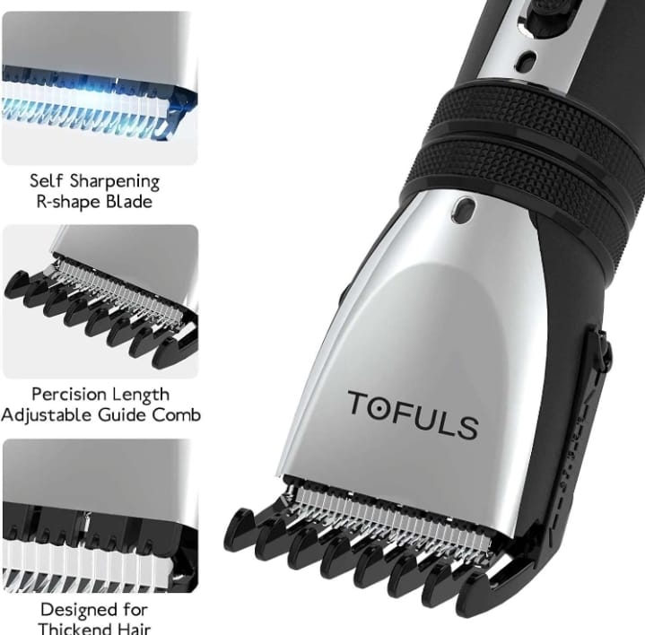 TOFULS Men’s Hair Trimmer Rechargeable Precision Hair Cutting Kit with Extra Blade