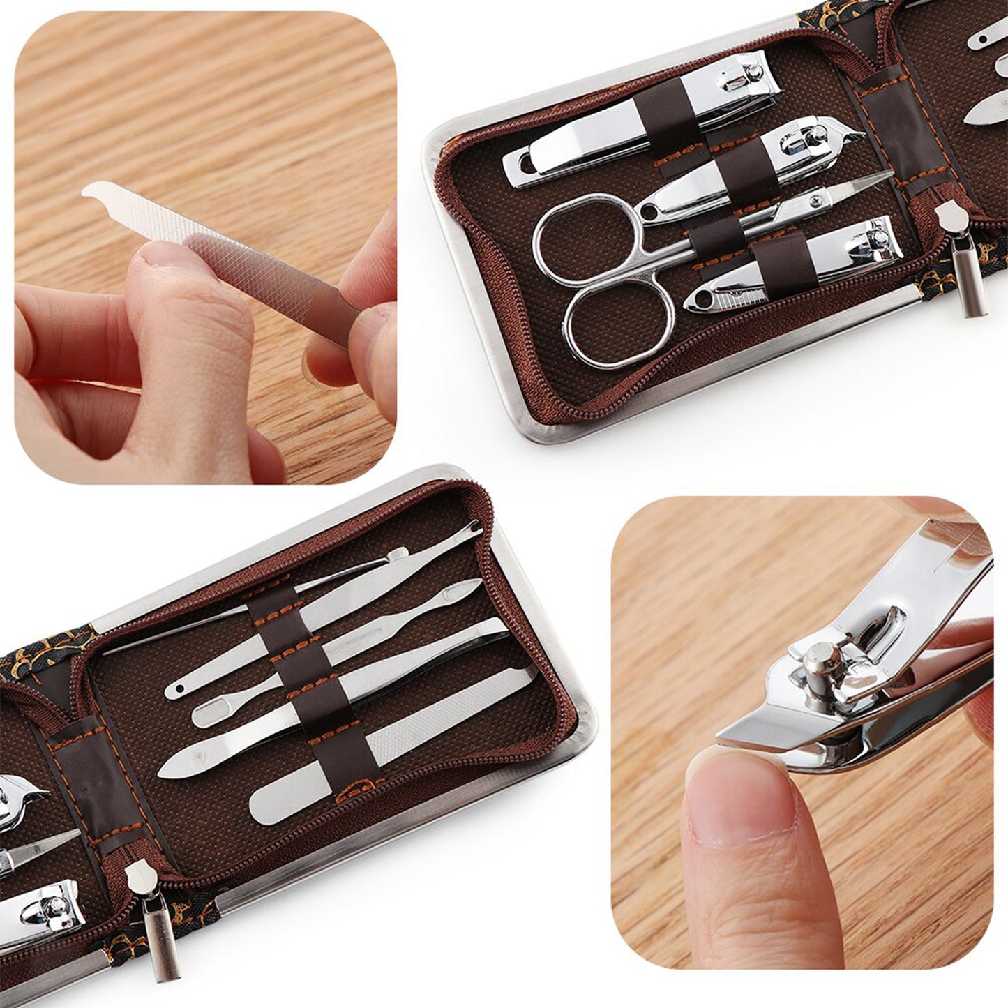 9 PCS Manicure Pedicure Kit with Metal Case – Nail Cutter, Nail Clipper & Grooming Set for Girls