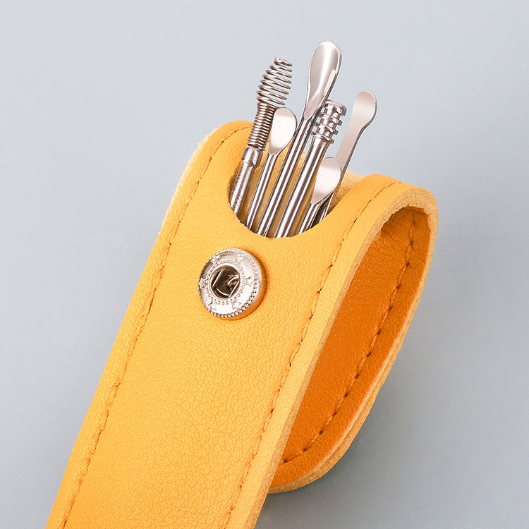 Buy One Get one Free 6 PCS Ear Cleaner Tool & Ear Wax Cleaning Kit with Leather Case
