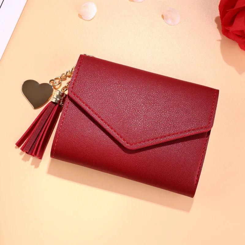 Short Wallet Spring New Mini Tassel Pendant Wallet Card Holder