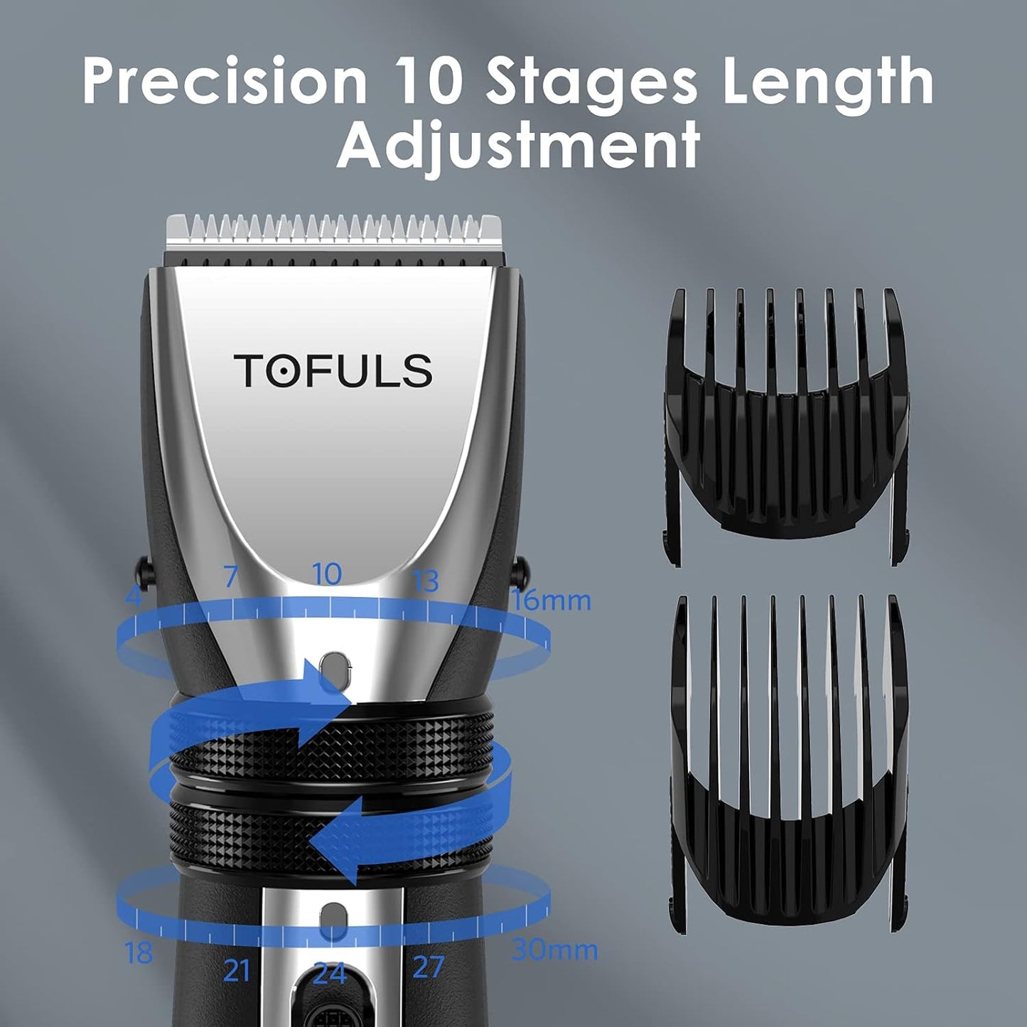 TOFULS Men’s Hair Trimmer Rechargeable Precision Hair Cutting Kit with Extra Blade