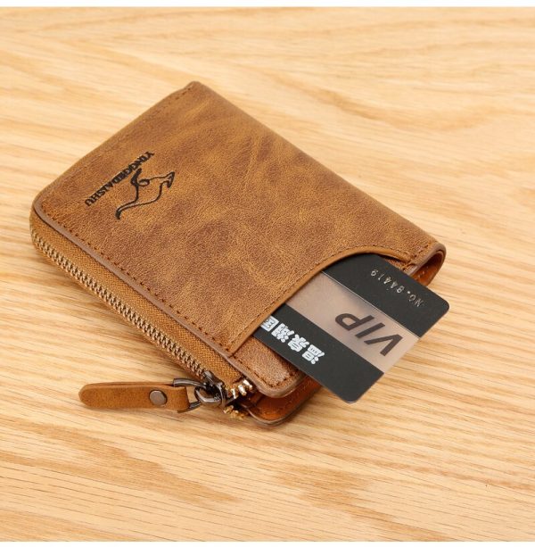 Vintage Short Men PU Leather Wallet With Large Capacity
