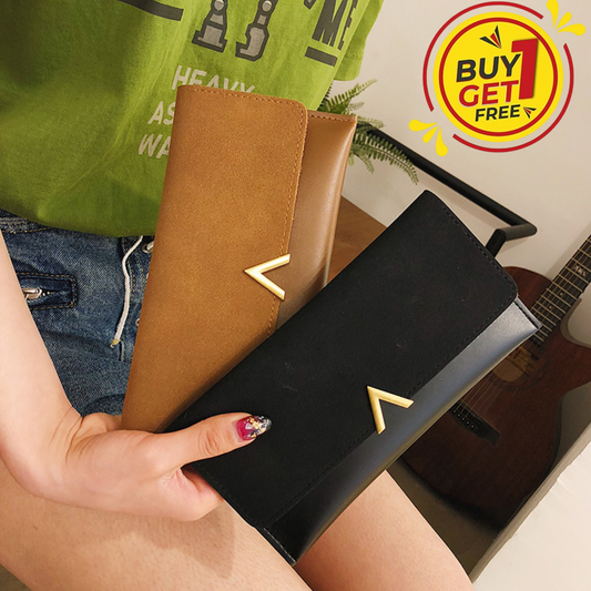 Buy 1 get 1 free - PU Leather Long Wallet For Ladies
