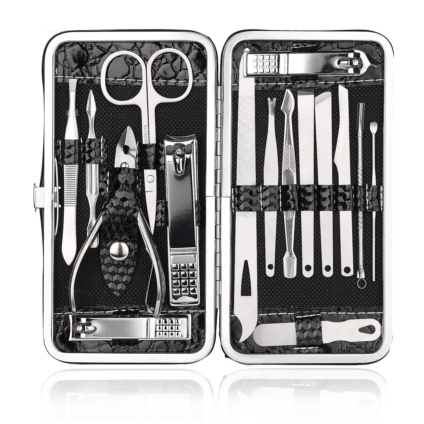 16 PCS Manicure Pedicure Kit with Metal Case – Nail Cutter, Nail Clipper & Grooming Set for Girls