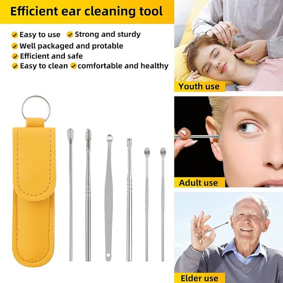 Buy One Get one Free 6 PCS Ear Cleaner Tool & Ear Wax Cleaning Kit with Leather Case
