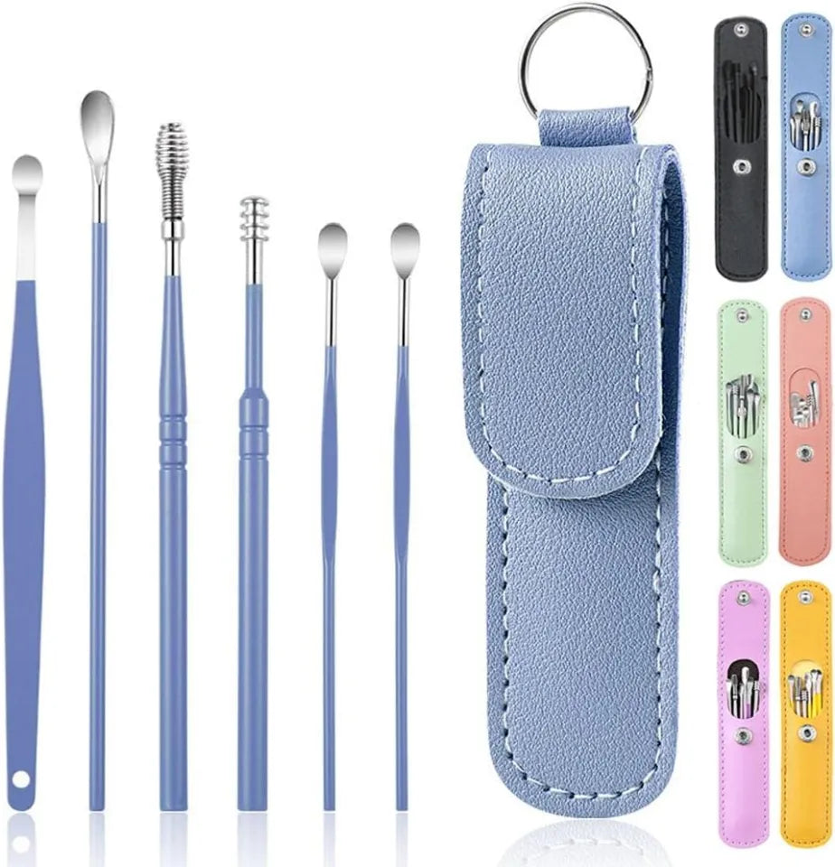 Buy One Get one Free 6 PCS Ear Cleaner Tool & Ear Wax Cleaning Kit with Leather Case