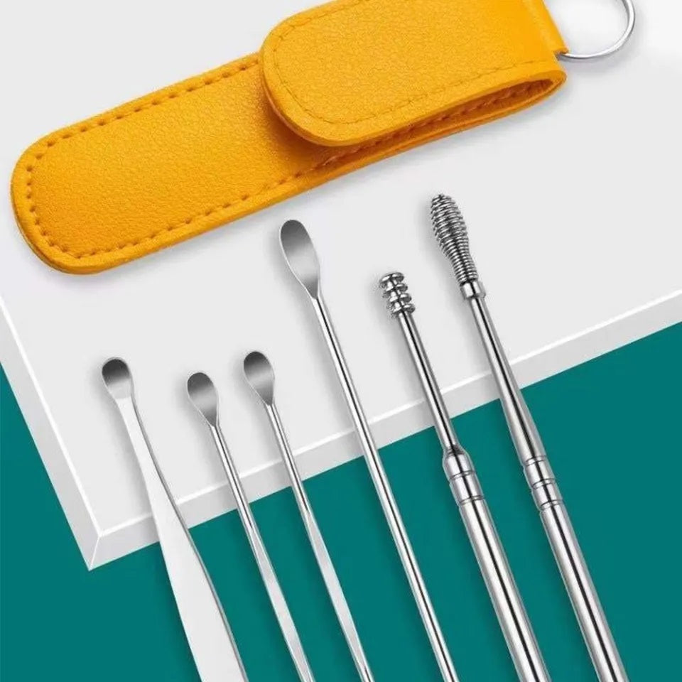 Buy One Get one Free 6 PCS Ear Cleaner Tool & Ear Wax Cleaning Kit with Leather Case
