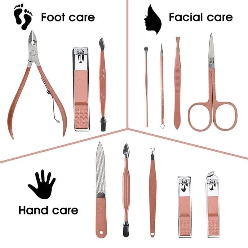 16 PCS Professional Manicure Set Full Function Kit Stainless Steel Pedicure Sets With Leather Portable Case
