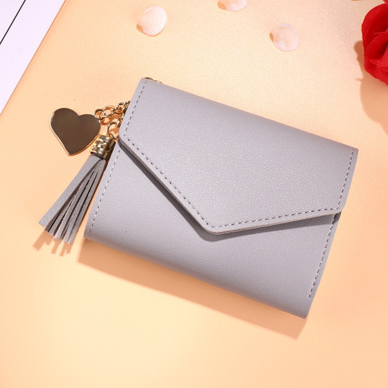 Short Wallet Spring New Mini Tassel Pendant Wallet Card Holder