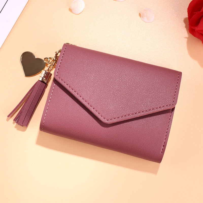 Short Wallet Spring New Mini Tassel Pendant Wallet Card Holder