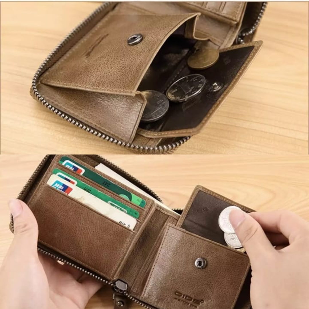Best bifold Multi-card PU Leather with coin pocket and zipper
