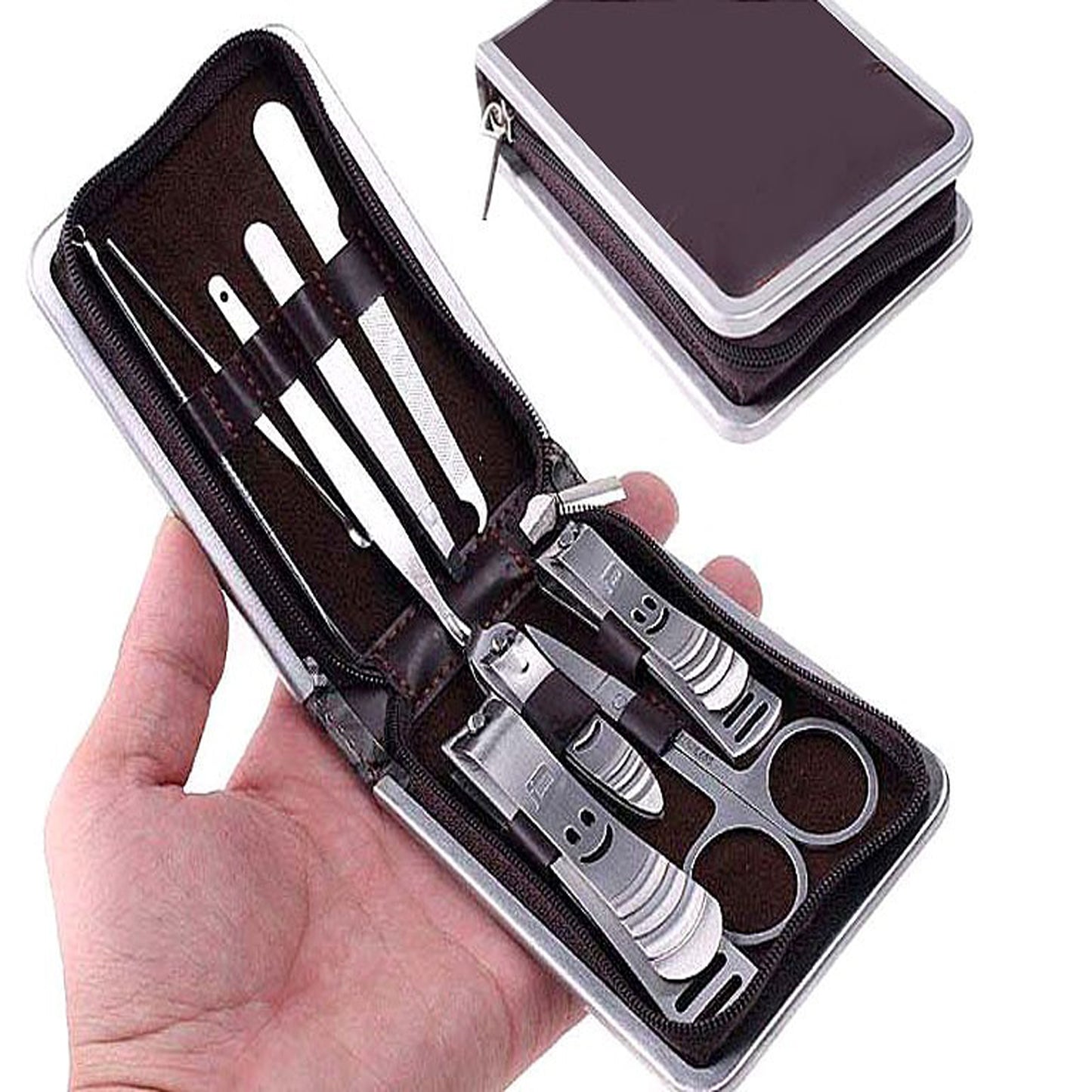 9 PCS Manicure Pedicure Kit with Metal Case – Nail Cutter, Nail Clipper & Grooming Set for Girls