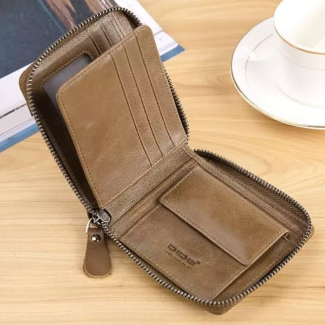 Best bifold Multi-card PU Leather with coin pocket and zipper