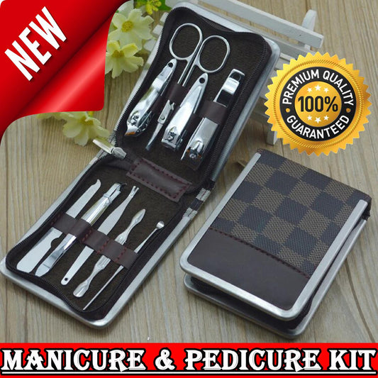 9 PCS Manicure Pedicure Kit with Metal Case – Nail Cutter, Nail Clipper & Grooming Set for Girls