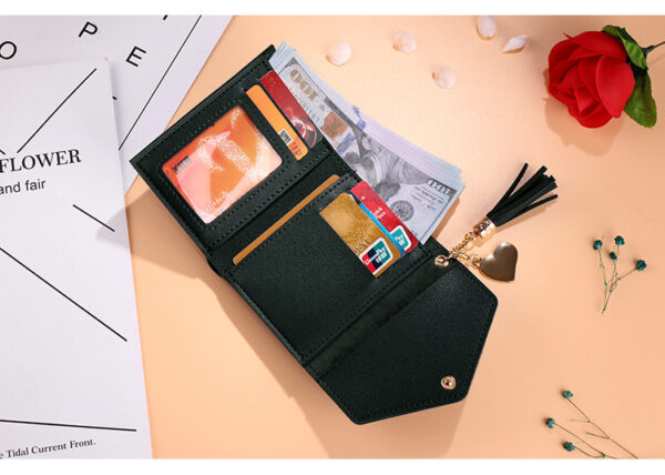 Short Wallet Spring New Mini Tassel Pendant Wallet Card Holder