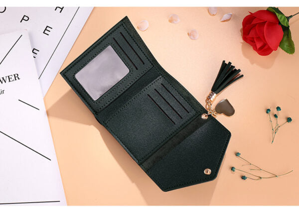 Short Wallet Spring New Mini Tassel Pendant Wallet Card Holder