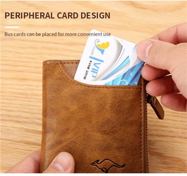Vintage Short Men PU Leather Wallet With Large Capacity