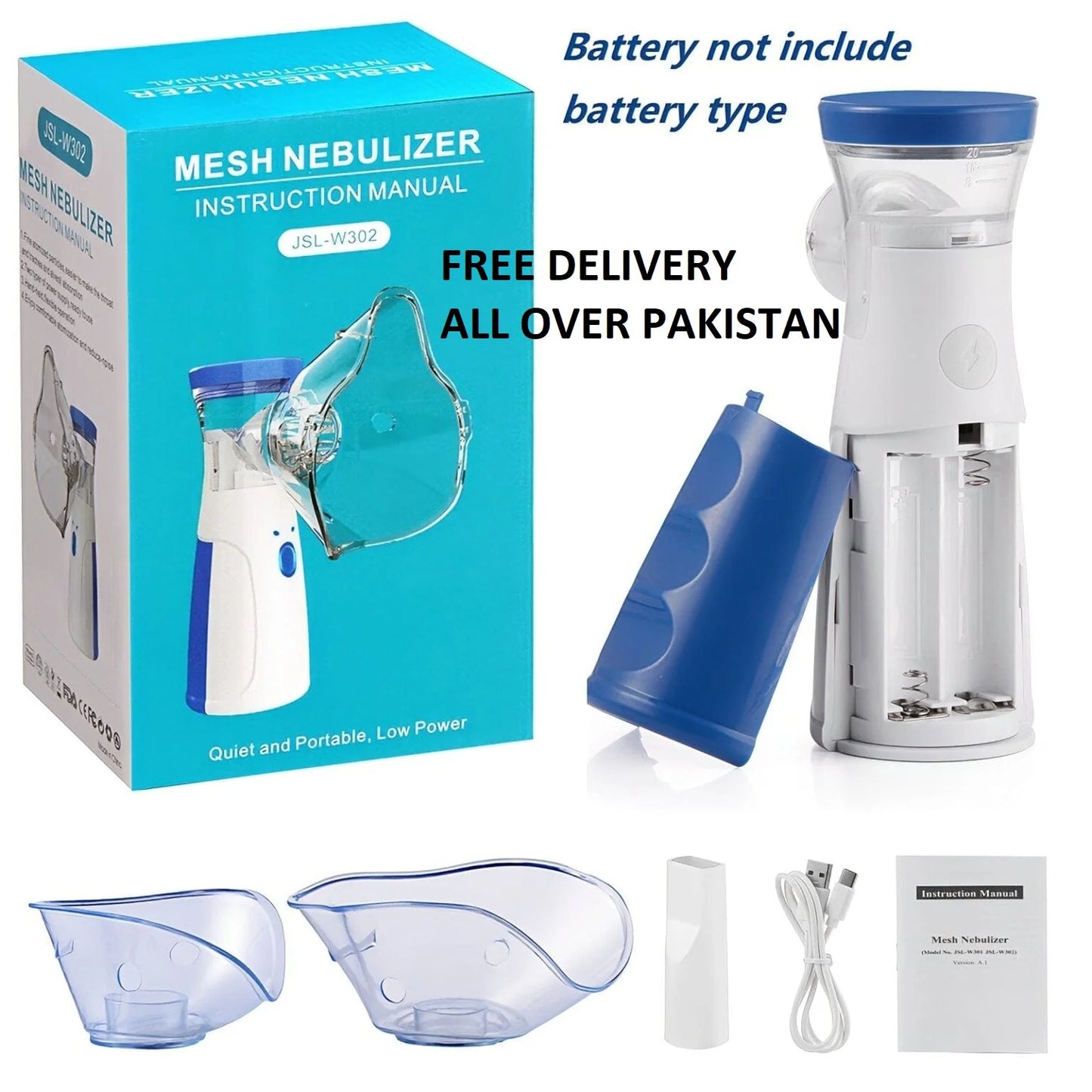 Portable Mesh Nebulizer  jsl-w302 Best price for kids and Adults