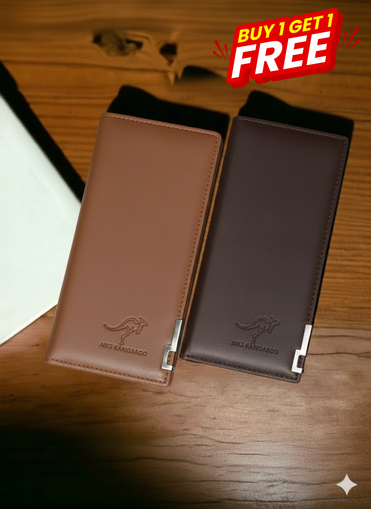 Buy 1 get 1 Free Stylish slim long PU leather Mobile wallet