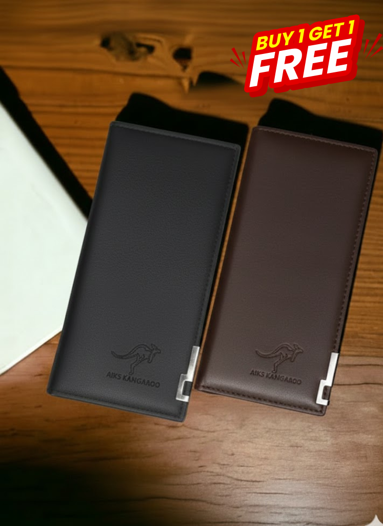 Buy 1 get 1 Free Stylish slim long PU leather Mobile wallet