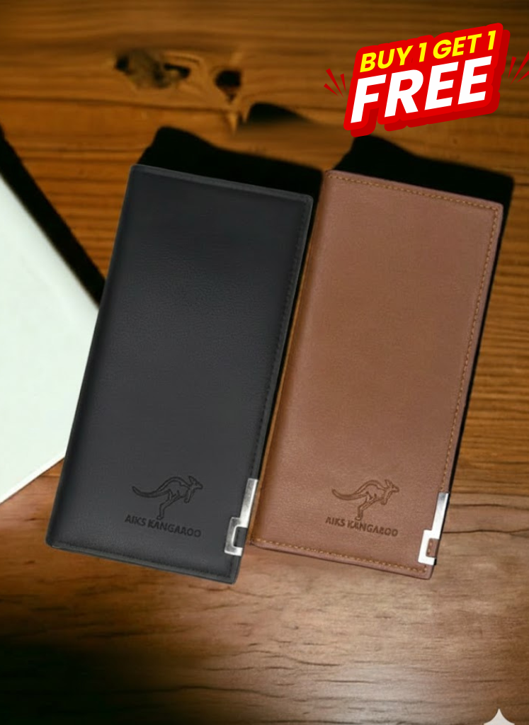 Buy 1 get 1 Free Stylish slim long PU leather Mobile wallet
