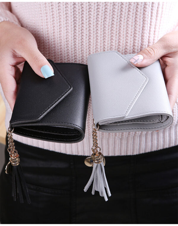 Short Wallet Spring New Mini Tassel Pendant Wallet Card Holder