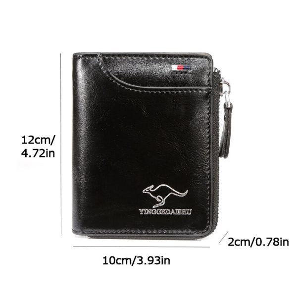 Vintage Short Men PU Leather Wallet With Large Capacity