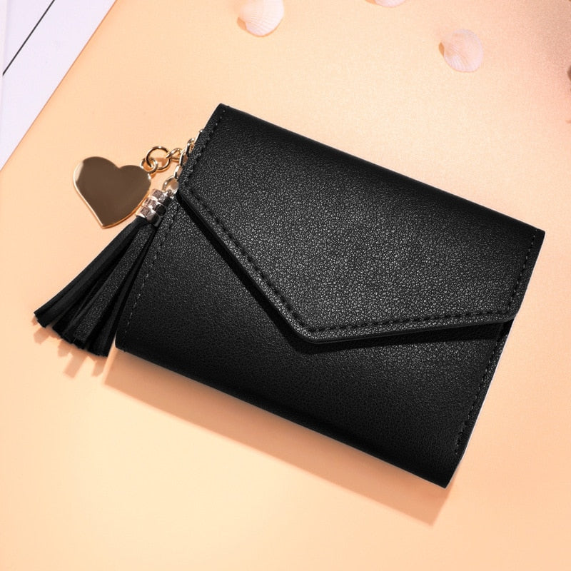 Short Wallet Spring New Mini Tassel Pendant Wallet Card Holder