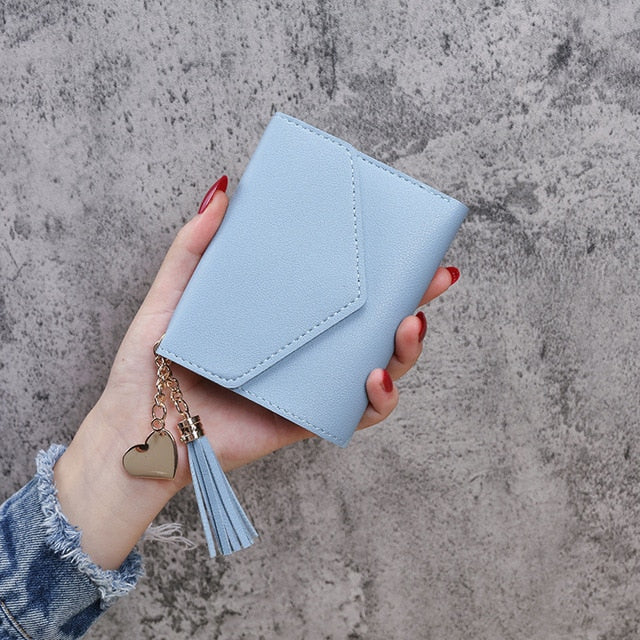 Short Wallet Spring New Mini Tassel Pendant Wallet Card Holder